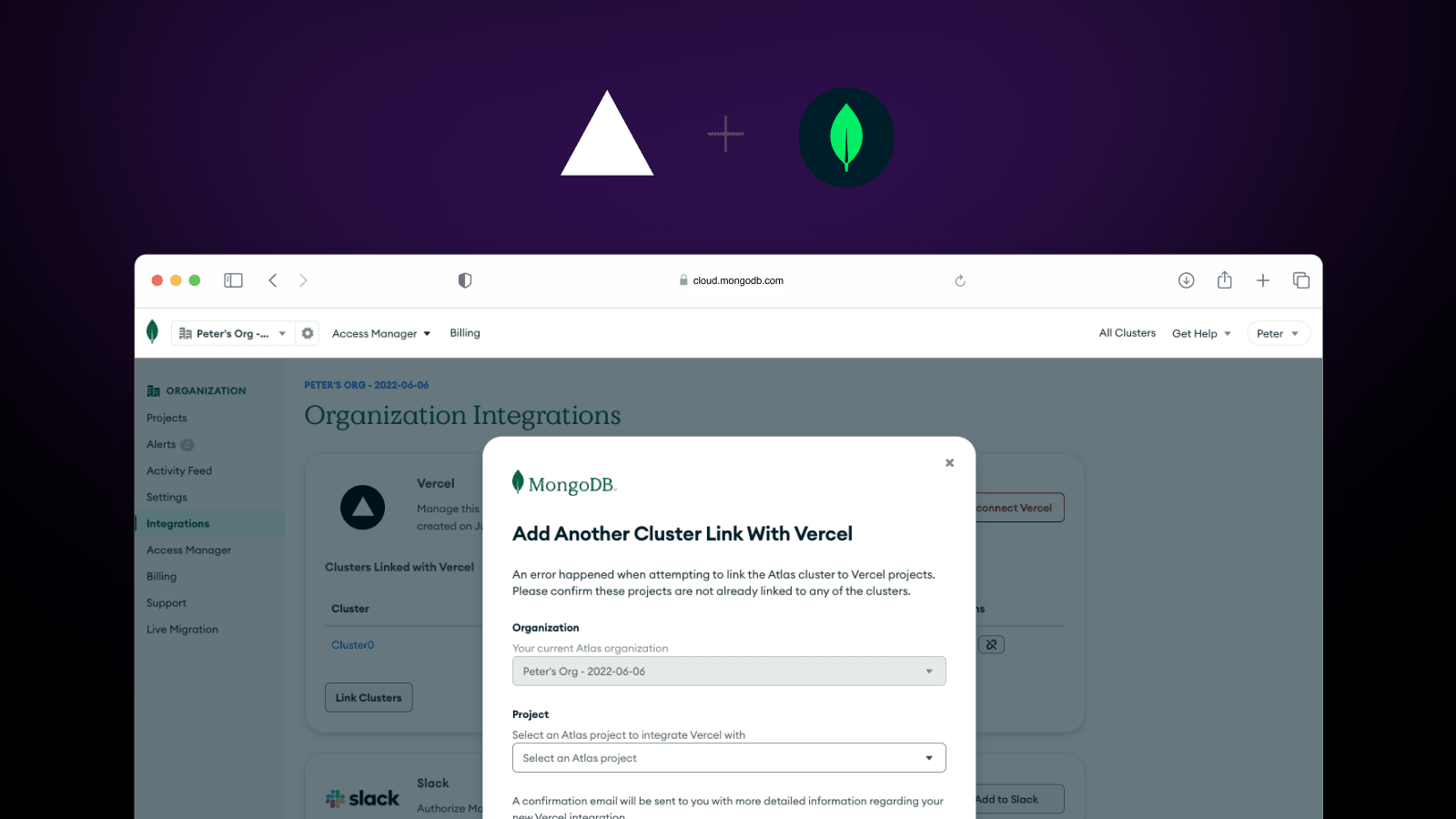 MongoDB Atlas Integration - Dark Mode