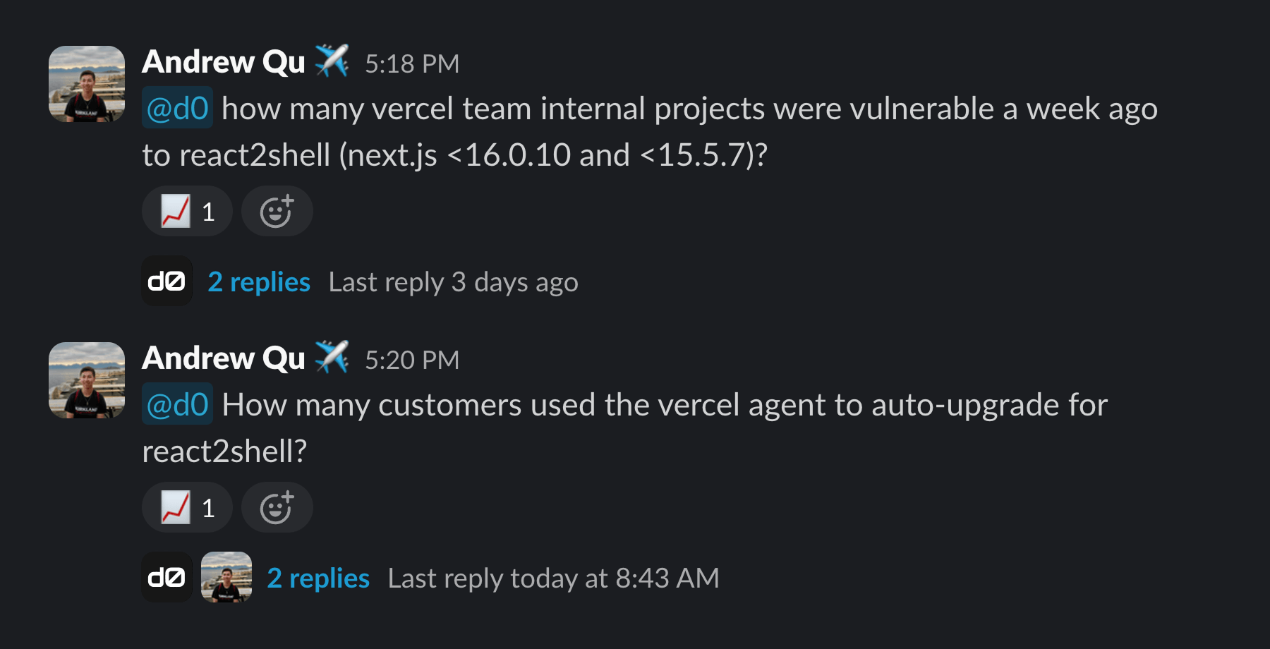 d0 enables anyone to make data-driven decisions by asking it questions in Slack