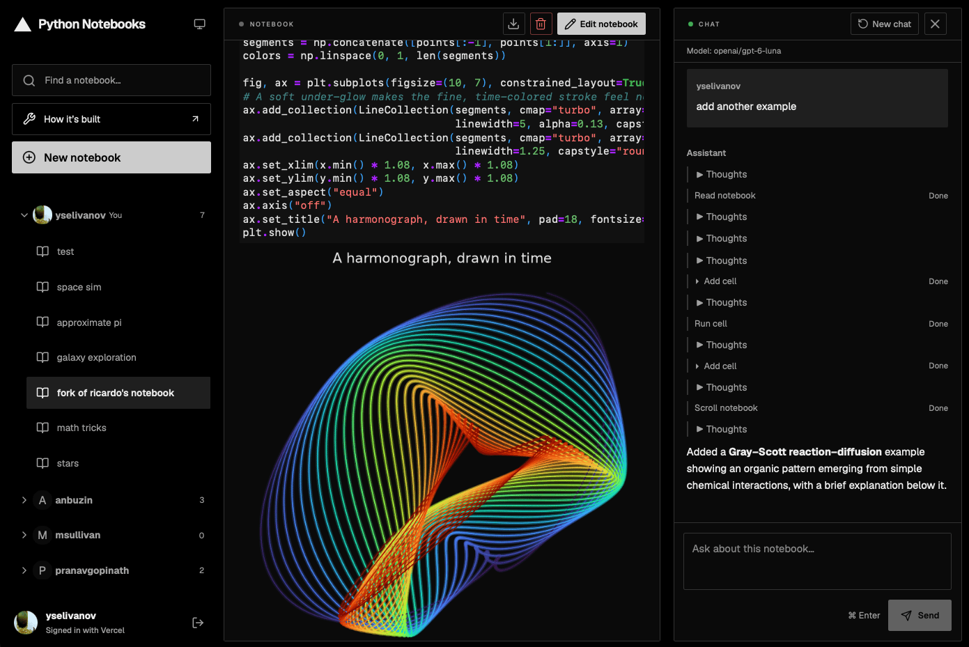 Write and run Python in a Jupyter notebook while working with an AI assistant.