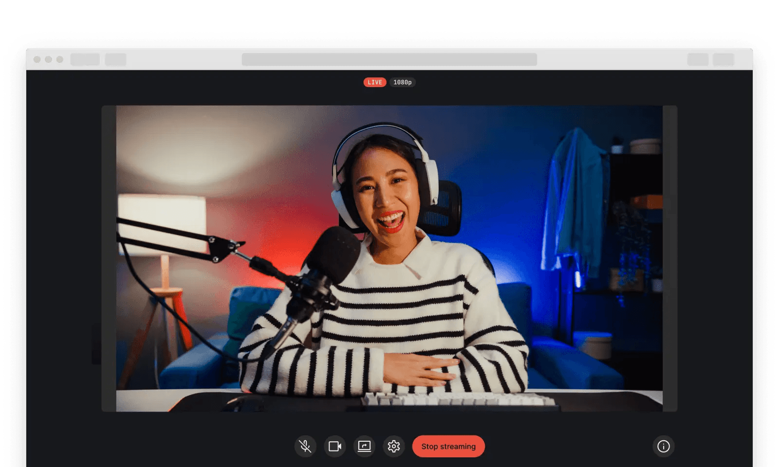 A screenshot of the AWS IVS Broadcast demo application